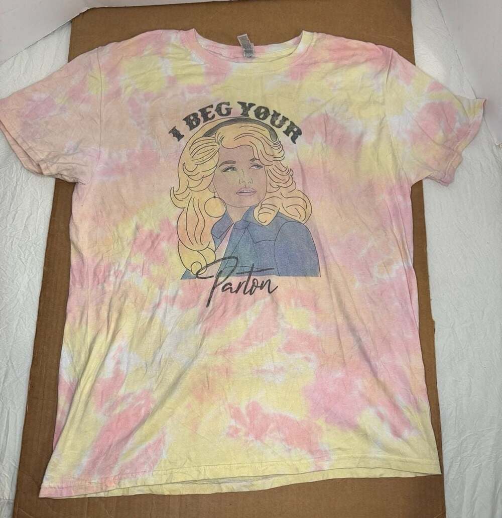 Jerzees I Beg Your Parton Dolly Parton Tie-Dye T-Shirt Large